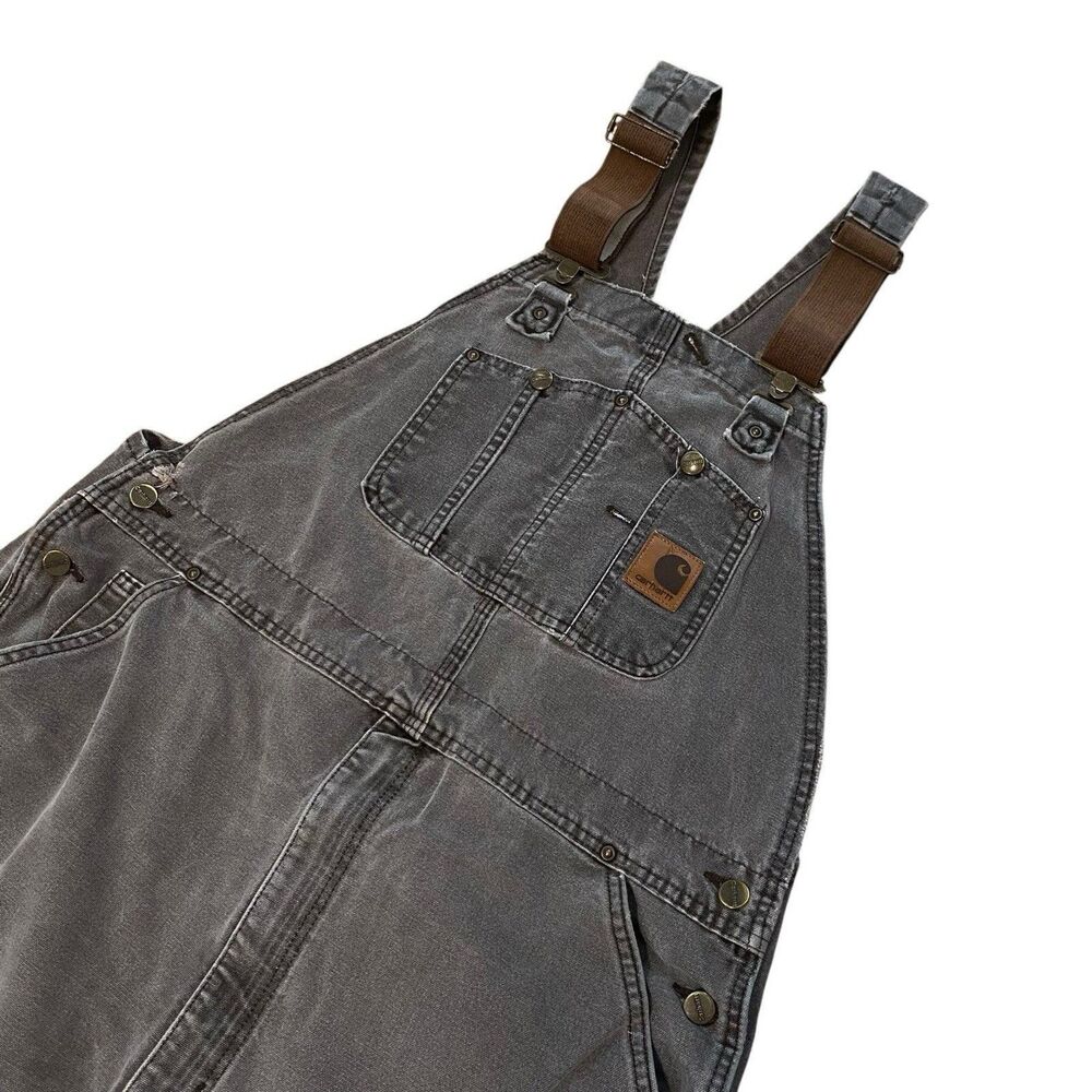 Vintage Carhartt R06 CHT Bib Overalls True 38x30 USA Made Comp* Brown 40x32